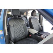 Чехлы на сиденья Honda Freed, 2008-2016, 4 места, капитанские кресла, экокожа черная/ромб перфорация